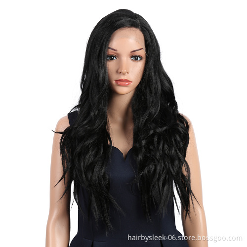 28 inches long curly silk base classic full quality 13x6 colored bangs lace front heat resistant synthetic hair wigs for women